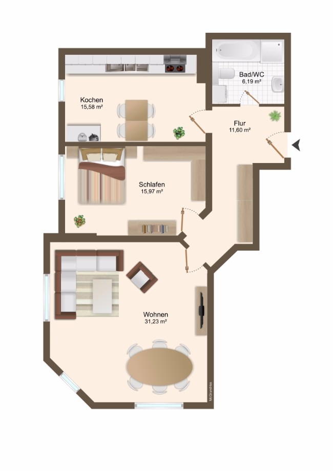 Grundriss aktuell Wohnung Dresden