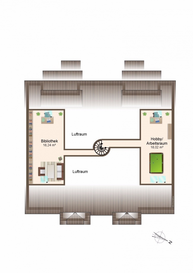 Grundriss Galerie Wohnung Dresden / Laubegast