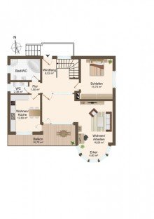 Grundriss Obergeschoss Ihr Traumhaus (ca. 178 m�) am Elbhang**f�r bis zu 3 Parteien durch m�gliche Erweiterung um 140 m�