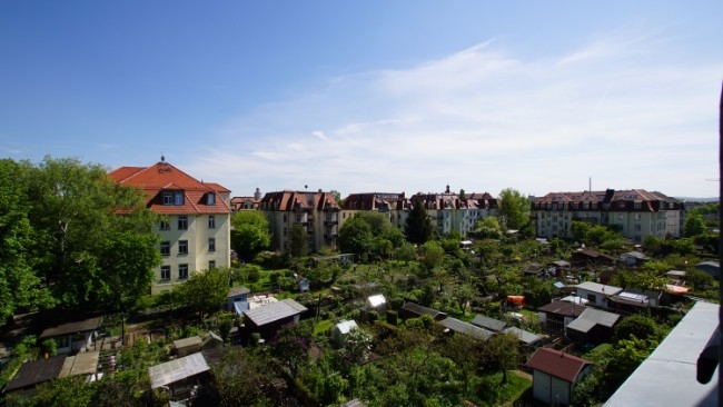 Ausblick aus dem Schlafzimmer Wohnung Dresden